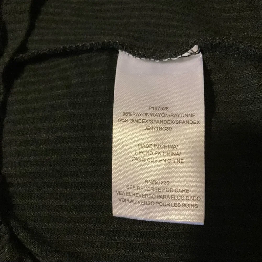 Criss Cross Sexy Black Ribbed Crop Top Sweater by ALMOST FAMOUS Womens Medium